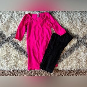 Maternity three-quarter length shirt and leggings size small ￼
